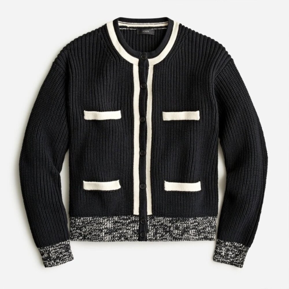 SOLD☀️NWT JCrew Front-pocket cotton cardigan sweater - Picture 5 of 8
